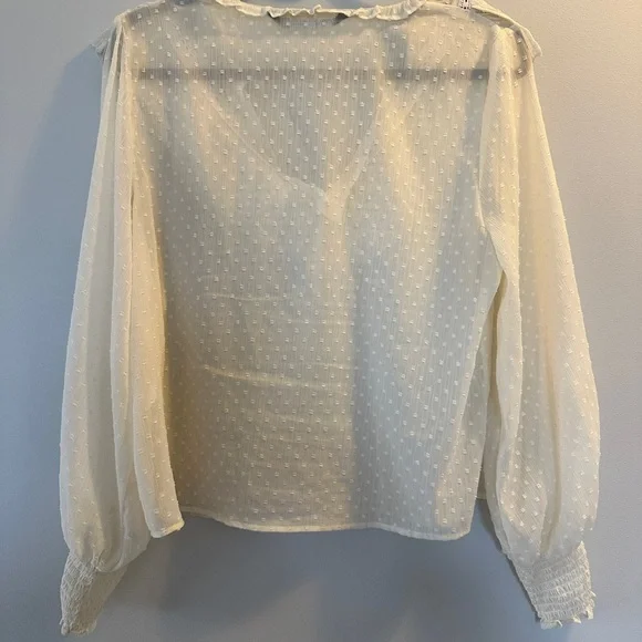 Zara Cream Ruffled boho Women's Top| size medium - Picture 5 of 5